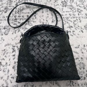 Bottega Veneta Black Woven Hop Mini Handle Bag